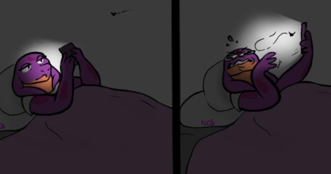 Sleeping and hugging pillow meme