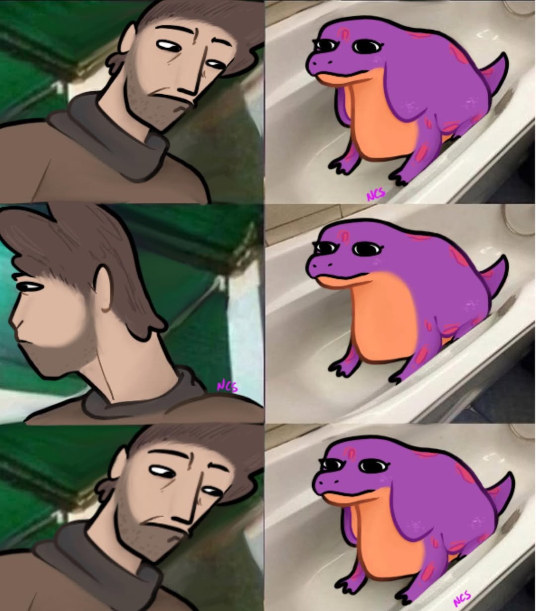 Escalator reaction meme